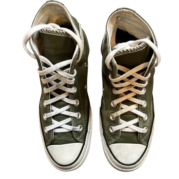 Converse Chuck Taylor All Star Sneakers Shoes Mens Size 4 Womens 6 Green Leather - Picture 6 of 12